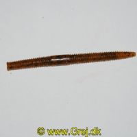 02267719753X - FLutter Worm - 10cm - Pumpkin (Gul med sorte nister) 1stk