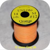 5704041100792 - Glo Tinsel - Orange - 14 yards - M # 12 - Flad tinsel, som lyser i mørket