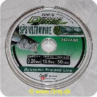 DY20 - Dyneema Ultrawire Braided Fletline - 0,20mm - 15,0 kg - 100m Grå