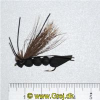 WS0031 - skum græshopper - sort - krogstørrelse 10