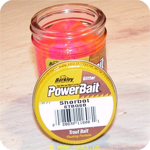 028632116081 - PowerBait med glimmer - SHERBET (rød / orange) ekstra scent