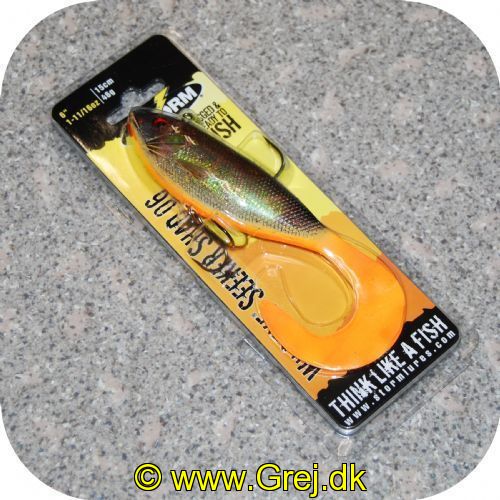 039984136184 - Storm Wildeye Seeker Shad 15cm/46g - 1 stk - Langsomt synkende - Softbait fisk med jighale - Farve: C G Copper Ghost