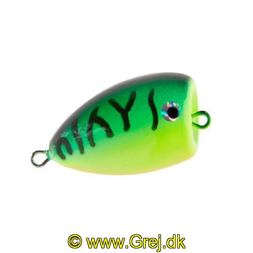 4005652851976 - Popper "Splash" med rasle - 30mm. - Vægt:3g. - Farve:Fireshark, UV - 001 6099 000<br>The steel balls in the body grab the attention of the trout when the popper is tugged on.