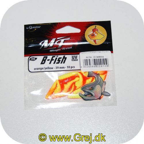 4029569229109 - Magic Trout B-Fish - orange/yellow (orange/gul) - 39mm - 10 stk - Duft: Ost og Chili
