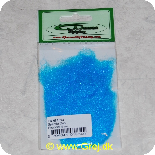 5704041018349 -  Sparkle Dub - Peacock Blue - Til alle typer af fluer - Har et naturligt skin, grundet kantede fibre - Til nymfer, tørfluer, kystfluer og laksefluer