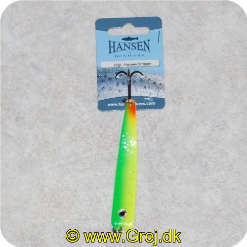 5706301666055 - Hansen Stripper 22 g. Grøn/gul med sølvnister