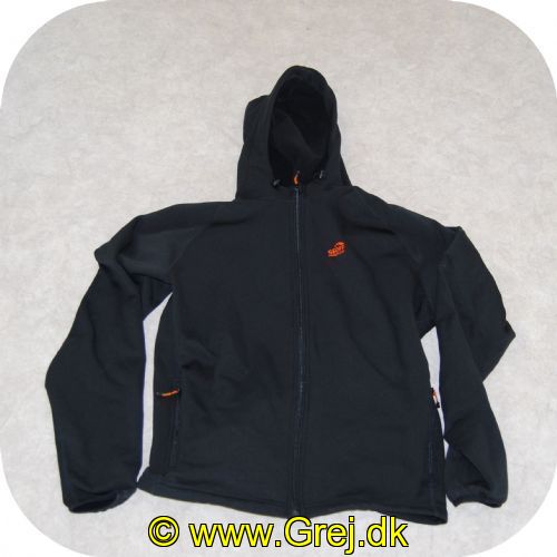 5708058017210 - Geoff Anderson Fleece jakke - Str. L - Sort med orange logo