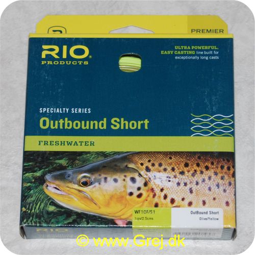 730884201957 - Rio Outbound Short Flueline - WF10F/S1 - Tips(2.5cm/s - 9.1m - 27.5g - Olive/gul - RP20195
