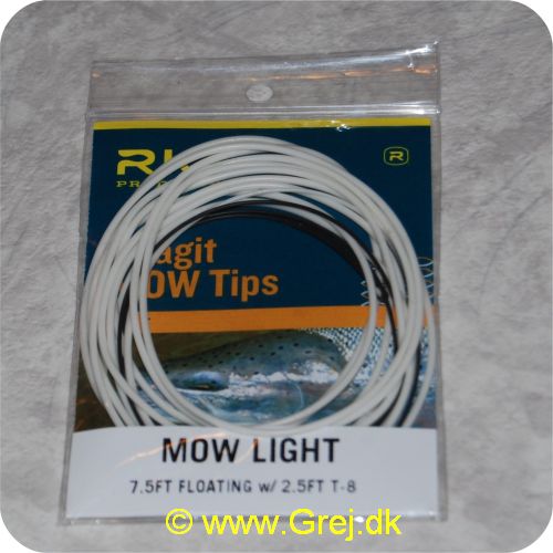 730884218863 - Skagit MOW  Tip light til liner 3,08g og lettere (475grains eller mindre) - 2,29m floating/0,76m T-8 - hvid/sort - Loops monteret i begge ender - RP21886