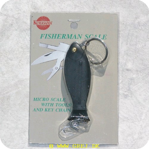 FSMINI - Mini fiskevægt med saks. kniv og skruetrækker samt nøglering.