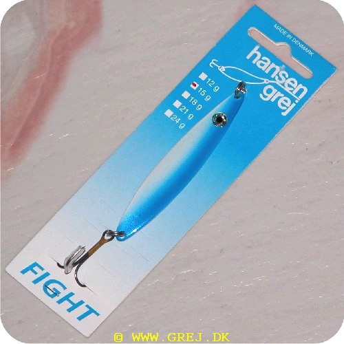 HF15G11 - Fight - 15 g. - blå/hvid fiskeformet
