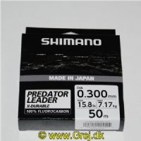 022255245524 - Shimano Yasei Fluorocarbon 50m - 100% Fluorocarbon af højeste kvalitet - 0.30mm/7,17kg