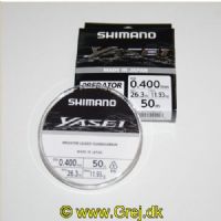 022255245548 - Shimano Yasei Fluorocarbon 50m - 100% Fluorocarbon af højeste kvalitet - 0.40mm/11,93kg