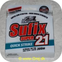 024777689220 - Sufix Super 21 Monofilline 0.35mm - Styrke: 10.7 kg - Clear - 300m
