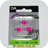 4059845007923 - Daiwa Prorex Flex Jig Head Tungsten - Med øjer - Pink - 3 stk. - 6 gram