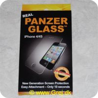 5711724010002 - Panzer glass til Iphone 4/4S - Rigtig stærkt panzer glass som beskytter godt