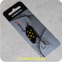 DF9SGB - Devil fish worm spinner - 9 gram - Sort blad m/gule pletter og sort krop