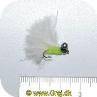 F017 - Catwhisker Hvid/Grøn - Dobbelt øjn - #12