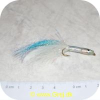 FL13016 - Sea Trout flies - Epoxy minnow-Blue - Blå/hvid