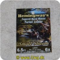 HMGFLSS - Hemingways Tapered Hand Woven Furled Leader - 6.5ft Small Stream - 6X