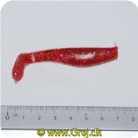 SHAD23 - Shad 7cm/3.8gram - Farve: Rød med multi color Flakes