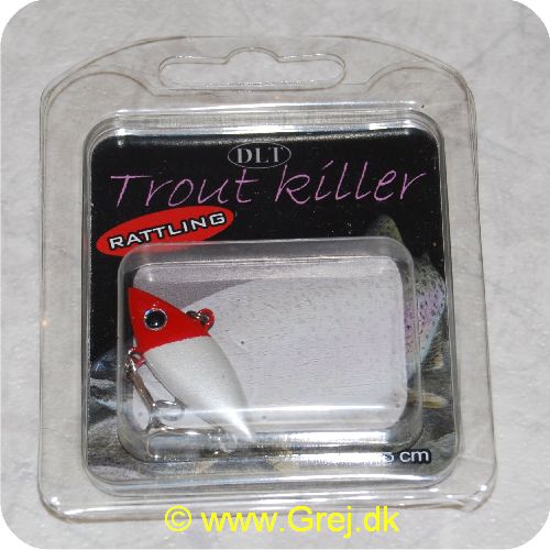 0726658000826 - DLT Trout Killer - rattling - 3 cm - med 2 trekroge - Rød/hvid - Lille wobbler til UL- stang