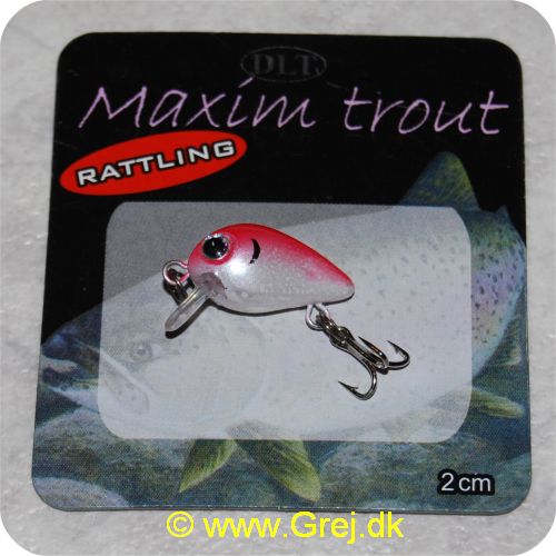 0726658000895 - DLT Maxim Trout  - rattling - 2 cm - med 1 trekrog - Pink/hvid 