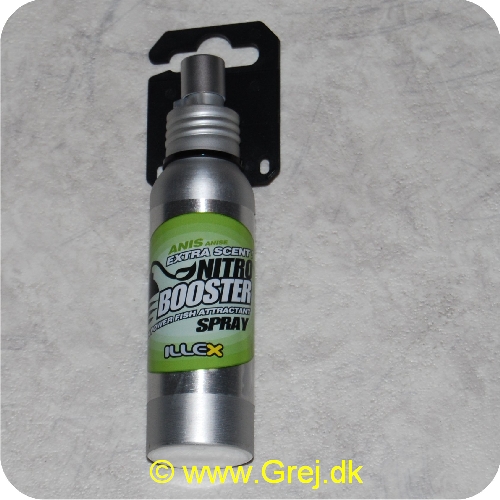 3297830433154 - Illex Nitro Booster Spray med anis (Anis)
<BR>
Spray det på dit endegrej og det vil tiltrække fiskene.