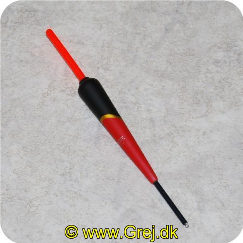 3TR5G - Penneflåd 3.5gr Rød/sort med top i gul eller rød 15cm 
Toppen kan skiftes ud med et knæklys