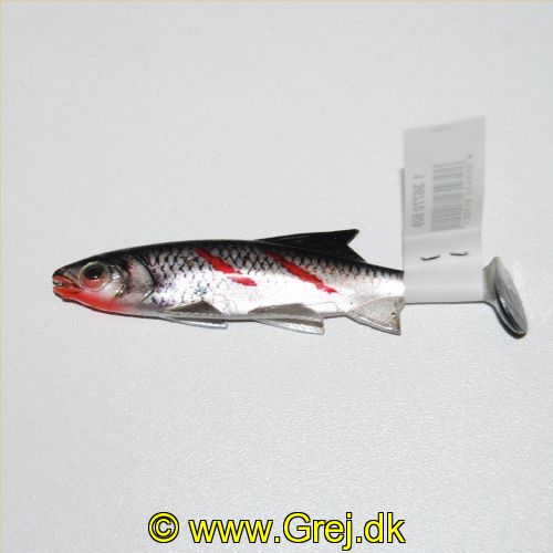 4005652812021 - Clone Shad, UV - 90mm. - Vægt:5g. - Farve:Bloody Minnow - 001 3677 509<br>Shirasu Clone Shad: the shad from another dimension. 
Forms from the 3D printer: Zander, chub, trout, bream, coarse fish and pike - with the appropriate decor in natural colours or UV. 3D material photo print Design. UV active. Realistic running characteristics.