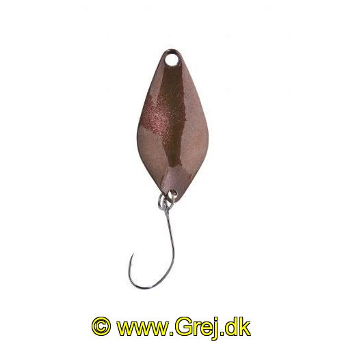 4005652830360 - Pro Staff Series Sunny spoon - 2.5mm. - Vægt:1.4g. - Farve:Copper-Brown - 001 6083 003<br>Extra-small and light spoons for fishing in summer when the trout are in the upper layers of water and look-out for small bait. Most colours are on the muted side, which has proved extremely effective on passive fishes.