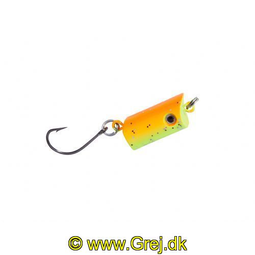 4005652834344 - Trout Attack Pellet wobbler - 1.5mm. - Vægt:4g. - Farve:Orange/gul glitter - 001 6084 002<br>Imitates perfectly a sinking pellet. It works best when a swarm of fish has been spotted. The hard bait is then cast above the fish and plunked into the swarm. A real winner! Sinking!