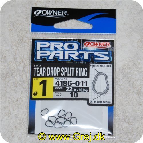 4953873016868 - Owner Pro Parts - Tear Drop springringe - Str. 1 - 10 stk. - Testet til 10 kg
