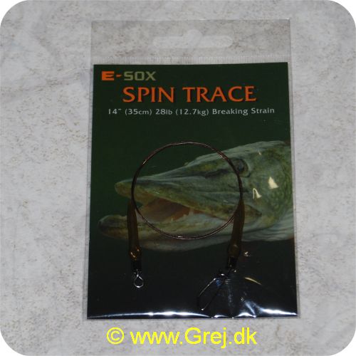 5055394228160 - Drennan Spin Trace - Færdiglavet geddeforfang i Top kvalitet - Forfanget er lavet med E-SOX wire - Længde 40 cm - Holder til 28 lb (12.7kg)