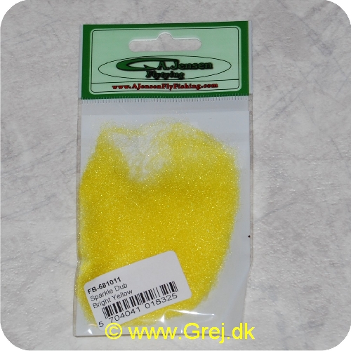 5704041018325 - Sparkle Dub - Bright gul - Til alle typer af fluer - Har et naturligt skin, grundet kantede fibre - Til nymfer, tørfluer, kystfluer og laksefluer