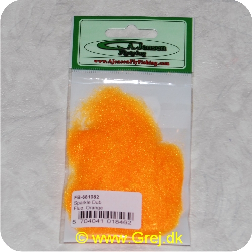 5704041018462 - Sparkle Dub - Fluo. Orange - Til alle typer af fluer - Har et naturligt skin, grundet kantede fibre - Til nymfer, tørfluer, kystfluer og laksefluer