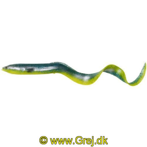 5706301637796 - Savage gear Real Eel 20 cm lang - 27 gram - Green Yellow Glitter (uden jighoved og stinger kroge)
<BR>Til Gedder og andre store rovfisk