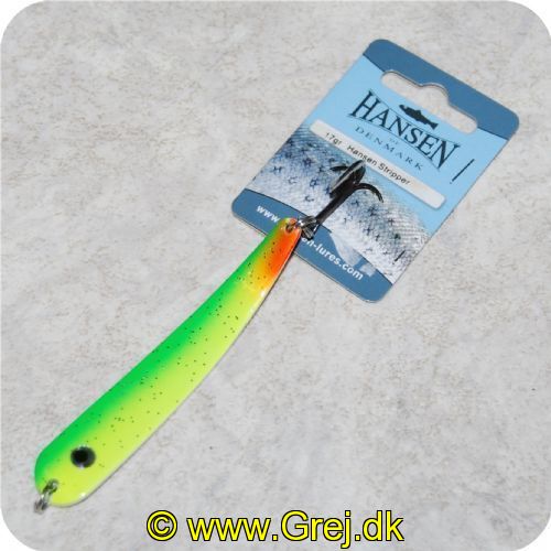 5706301665959 - Hansen Stripper 17g - 8.5 cm - Gul/grøn med sølvnister