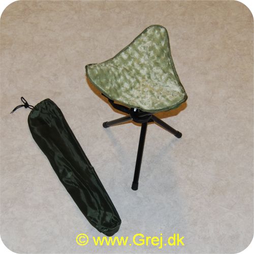 5707614982016 - Fiskestol - Trebenet - Foldbar - Med plyssæde - Grøn med sort stel - Bærehåndtag og opbevaringspose