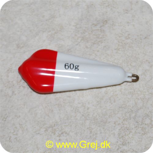 6637660 - Sildesynk 60 gram - Blyfri - m/Rød/Hvid gummicoating