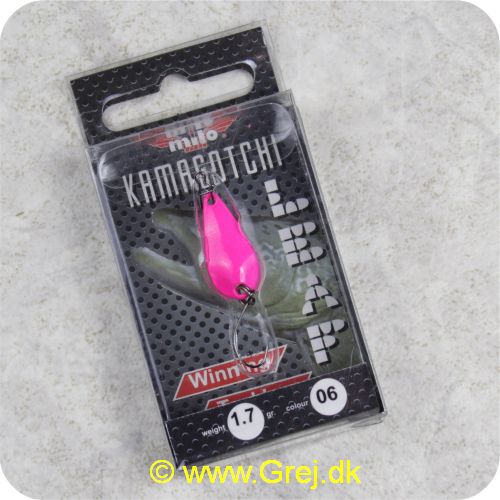 758LF0017B6 - Milo Kamagotchi Leaf - Pink Skeblink 1.7g - monteret med Carbon enkeltkrog
