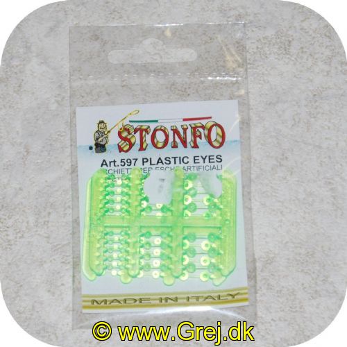 8028651016258 - Stonfo plastik øjne  - Grøn - Til Dragonfluer.nymfer. krebs m.m.
