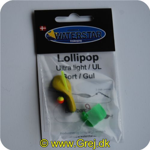9102 - Lollipop gennemløber - Sort/Gul - UL - Som en meget let skrue der snor vildt