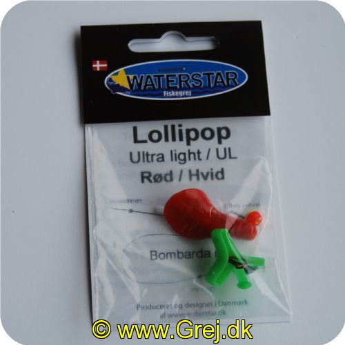 9141 - Lollipop gennemløber - Rød/Hvid - UL - Som en meget let skrue der snor vildt