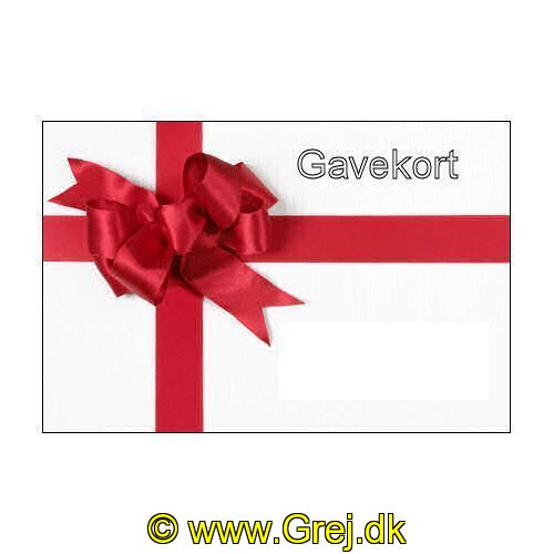 GAVEK200 - Gavekort til Grej.dk butikken og Filskov Fiskesø - Værdi kr. 200,-<BR>
Gavekortet sendes i pænt omslag med billede.