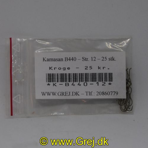 K-B440-12 - Kamasan B440 standard tørfluekrog str. 12 pakket i pose med 25 stk.