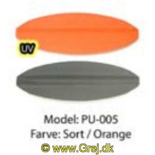 PU005 - Præsten - 4.5 gram - Sort/Orange
<BR>
Præsten UL er et ultra let gennemløbsblink på 4.5 gram. Form. bæreflade og vægten gør at den vugger igennem vandet.