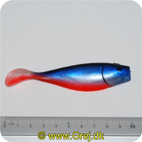 SHAD02 - SHAD 10cm - Farve: Blå/sølv/rød - Under langsom og hurtig indspinning arbejder Duckfin halen lokkende med store udsving -
