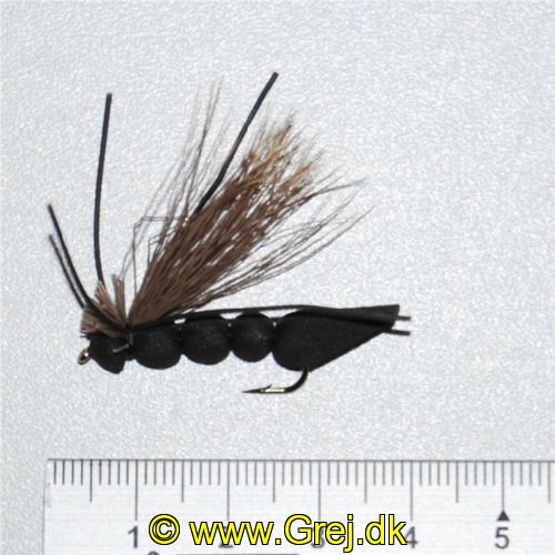 WS0031 - skum græshopper - sort - krogstørrelse 10