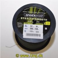 022021663514X - SpiderWIRE Stealth Smooth - Fletline X8 0,33 mm - 38,1 kg - Moss Green - Pris pr. meter - Vælg meter